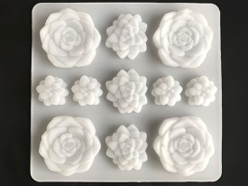 Molde silicona 11 rosas pimpollos diferentes